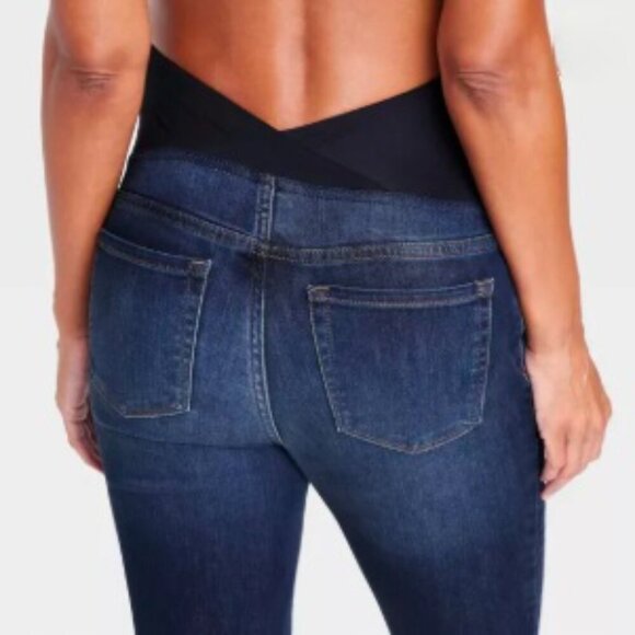 Over The Belly Dark Wash Skinny Maternity Jeans, Size: 6 - Picture 5 of 7